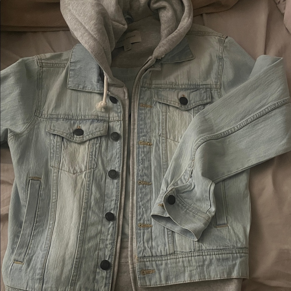 Sun + Stone Gray and Light Blue Jacket